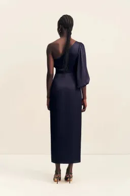 Shona Joy Lumiere Tie Front One Shoulder Midi - Night Sky / Size 18 for rent on The Volte - image 2