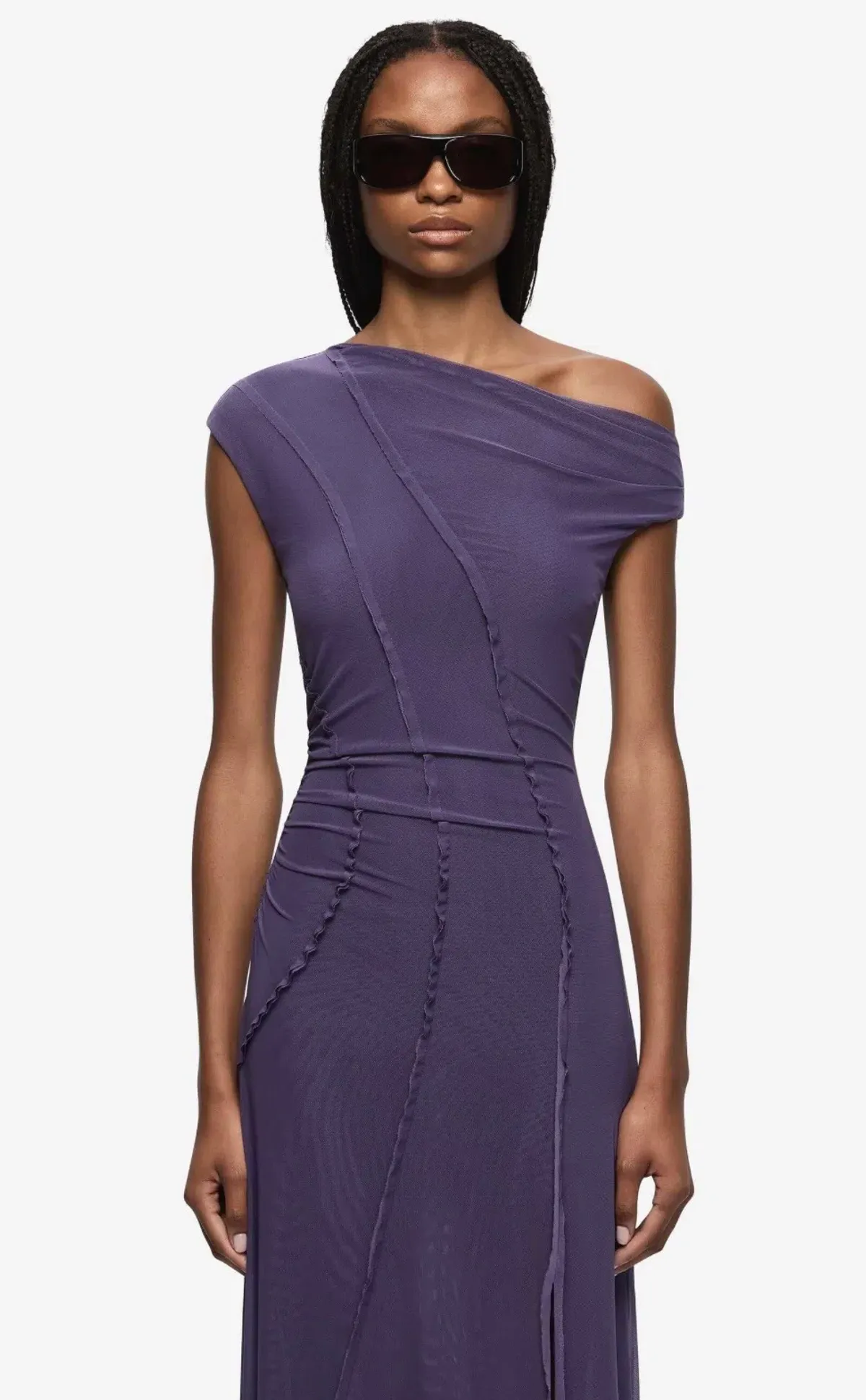 Bec & Bridge Delila Asym Midi Dress in Amethyst size AU 8 - Image 2