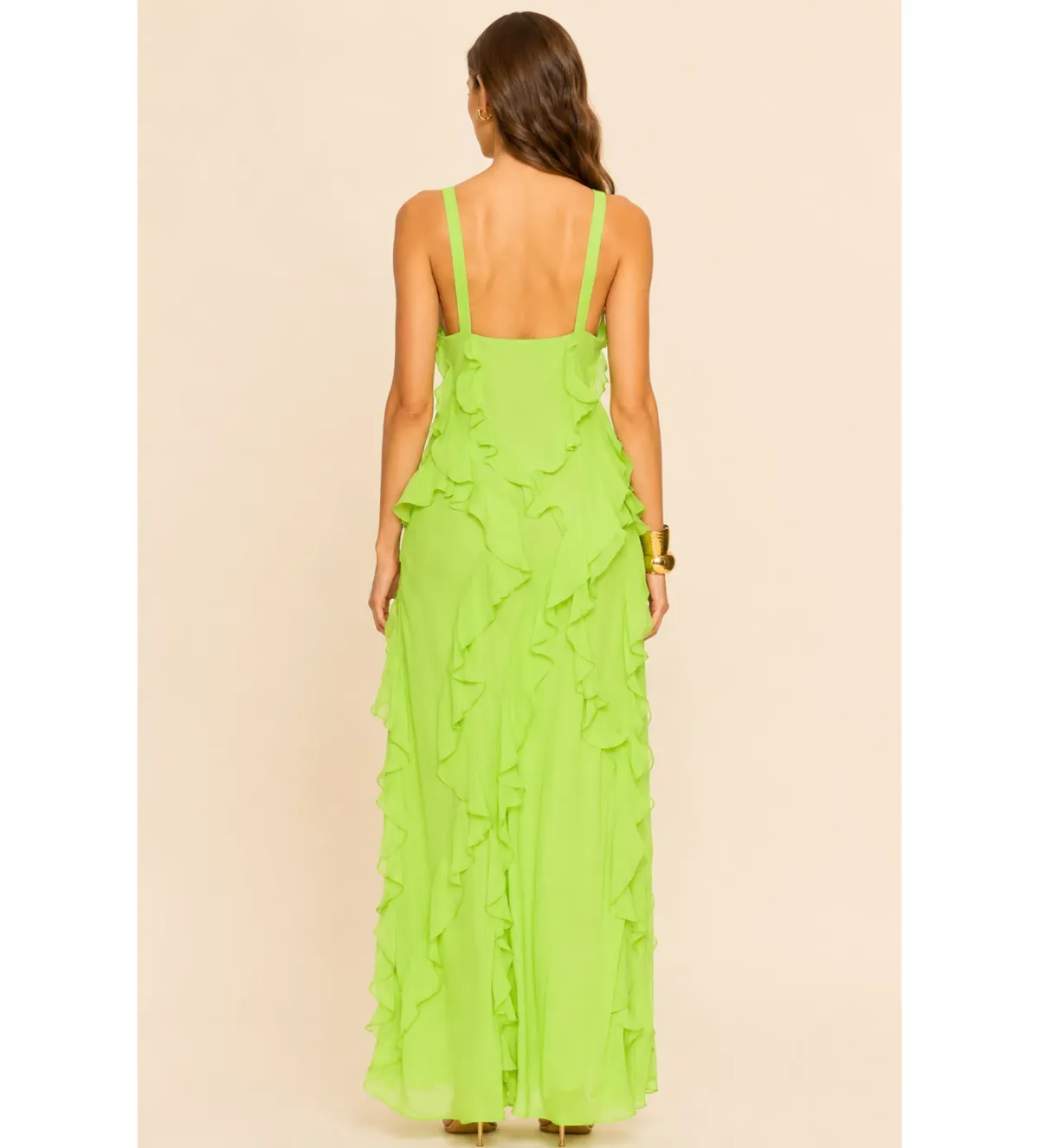 Rachel Gilbert Cedar Gown in Lime Green Size 1/AU8 - Image 2