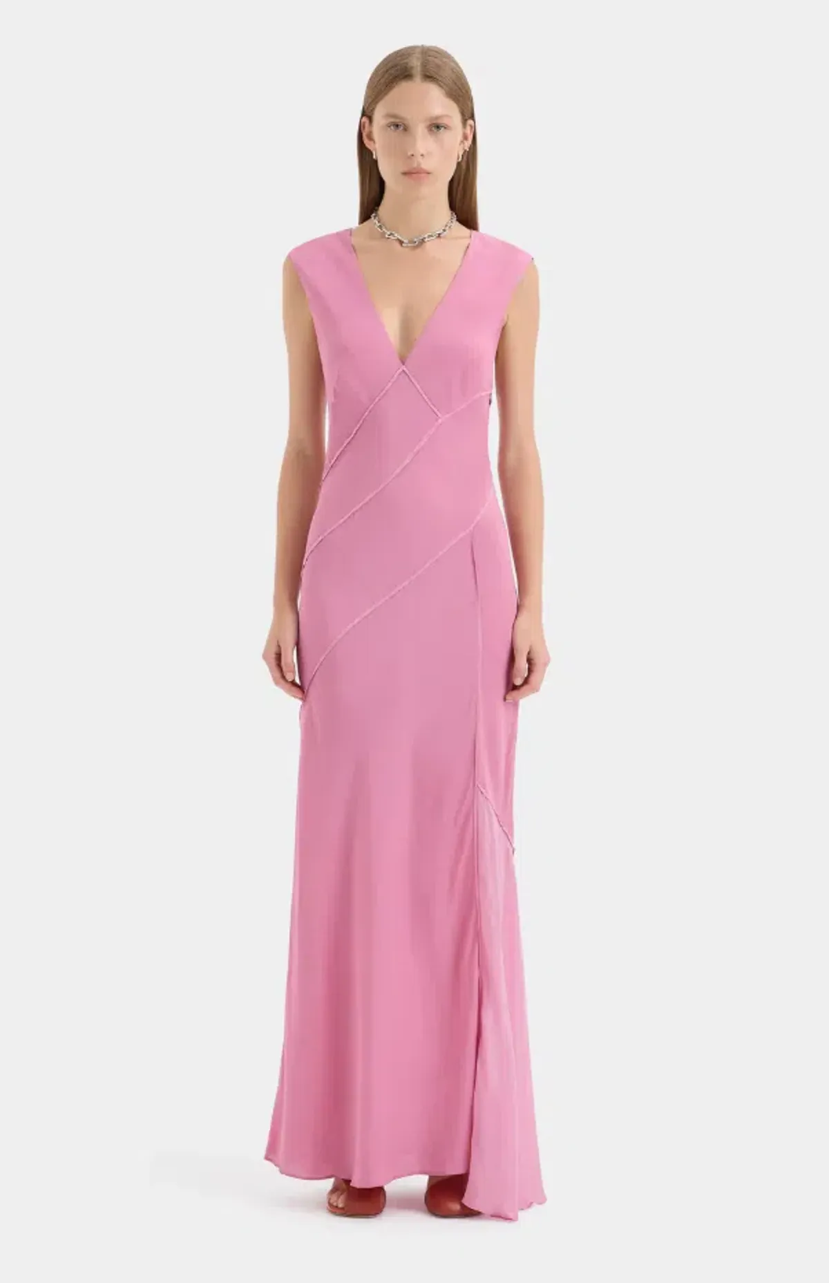 Sir the Label Elin Panelled Gown Berry Size 2 - Image 1