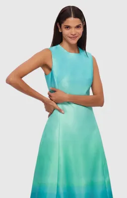 Leo Lin- Cleo Sleeveless Midi Dress- Ombre Aqua- Size 12 for rent on The Volte - image 4