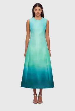 Leo Lin- Cleo Sleeveless Midi Dress- Ombre Aqua- Size 12 for rent on The Volte - image 1