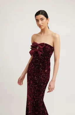 Tojha- Harlynne Dress - Merlot Sequin- Size 14 for rent on The Volte - image 2