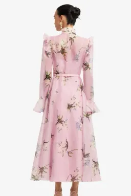 Leo Lin Katrina Butterfly Sleeve Midi Dress size 12  for rent on The Volte - image 3
