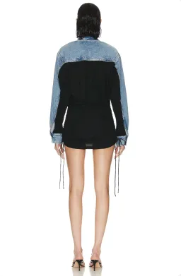 Christopher Esber Blue/Black Denim Cummerbund Shirt Dress -Size 12 AU for rent on The Volte - image 3