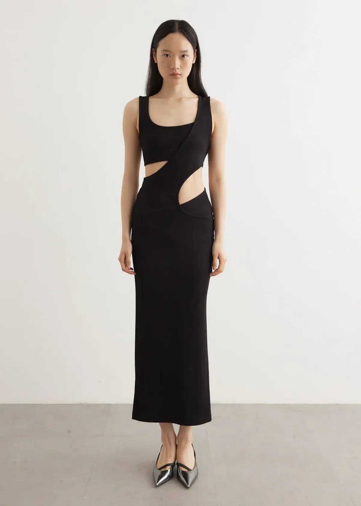 Christopher Esber Black Overlapped Tank Dress - Size 12 AU - Image 1