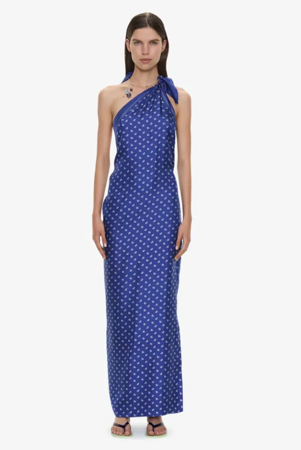 Christopher Esber Bandana Scarf Tie Dress indigo bandana print Size 6 - Image 1