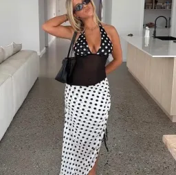 Benni Marnie maxi dress - b/w polka size 6 for rent on The Volte - image 1