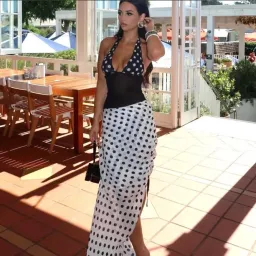 Benni Marnie maxi dress - b/w polka size 6 for rent on The Volte - image 2
