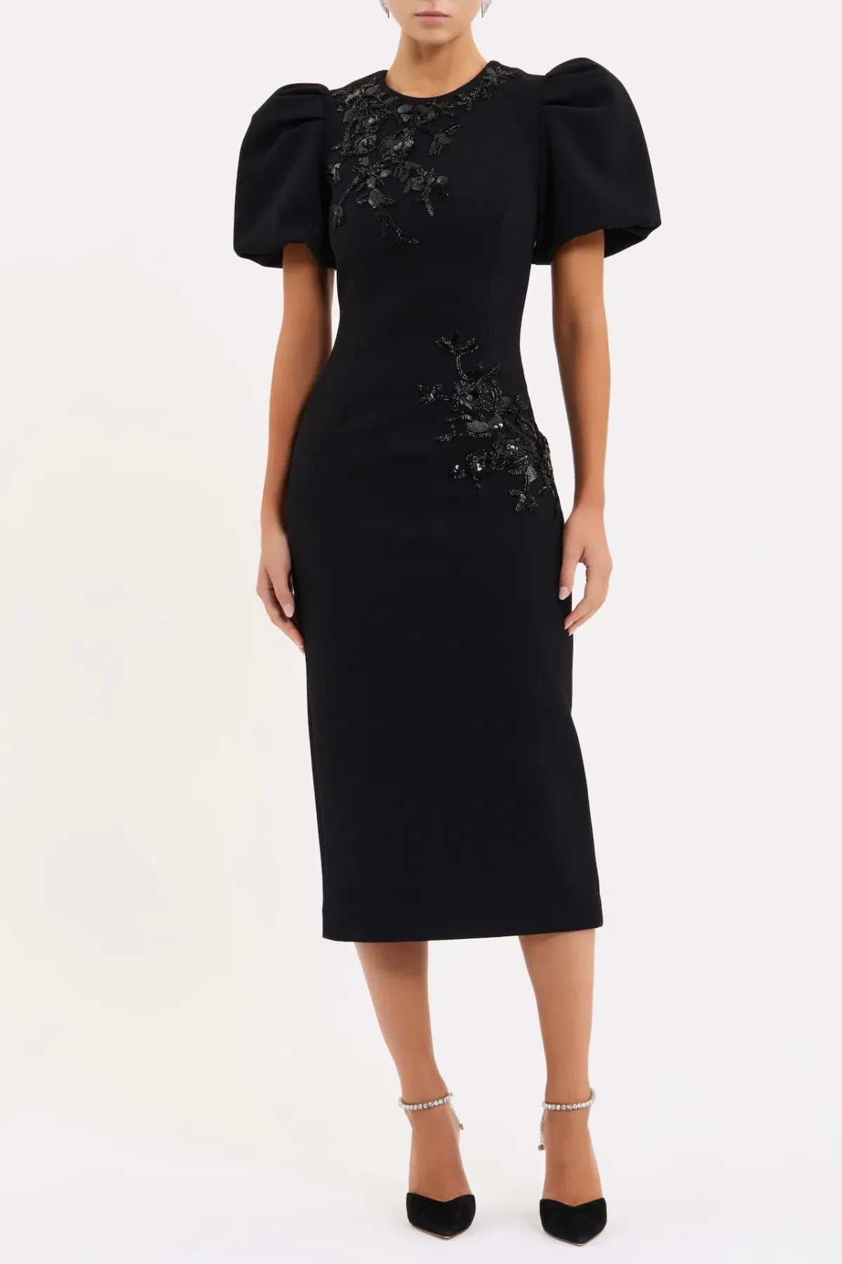 Rebecca Vallance Livia Midi Dress in Black Size AU 12 - Image 1