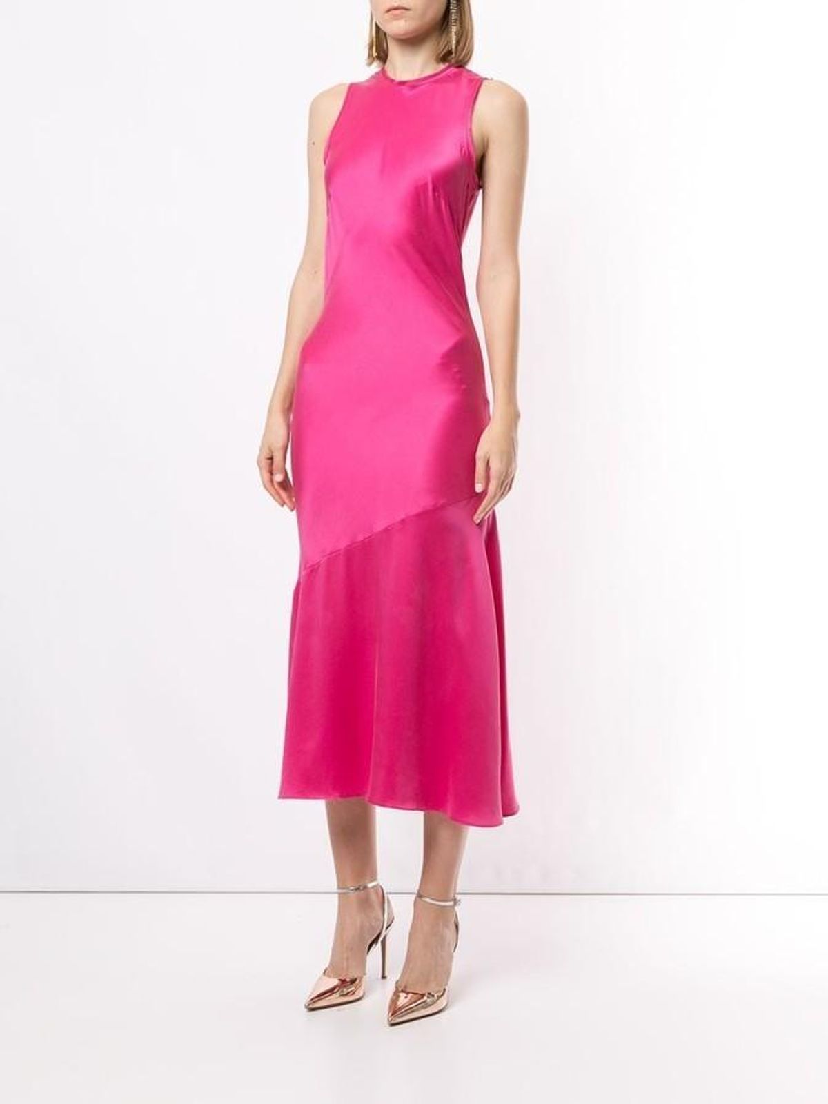 Rebecca Vallance Sophia Silk Midi Dress Pink Size 6 - Image 1