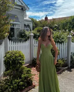 Fenity Gaia Maxi Dress in Green Size S for rent on The Volte - image 8