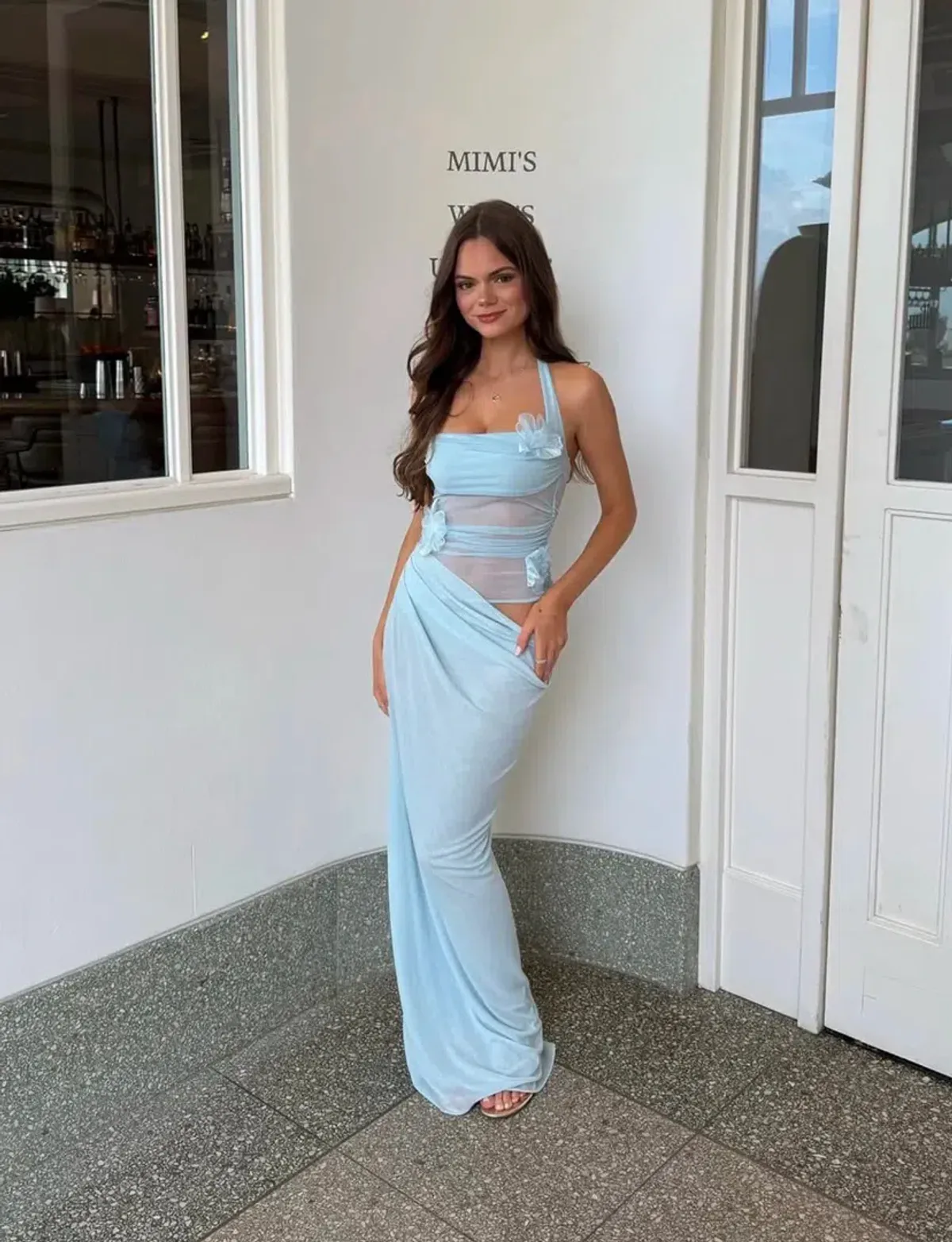 Benni Florence maxi dress in aqua size 10 - Image 1