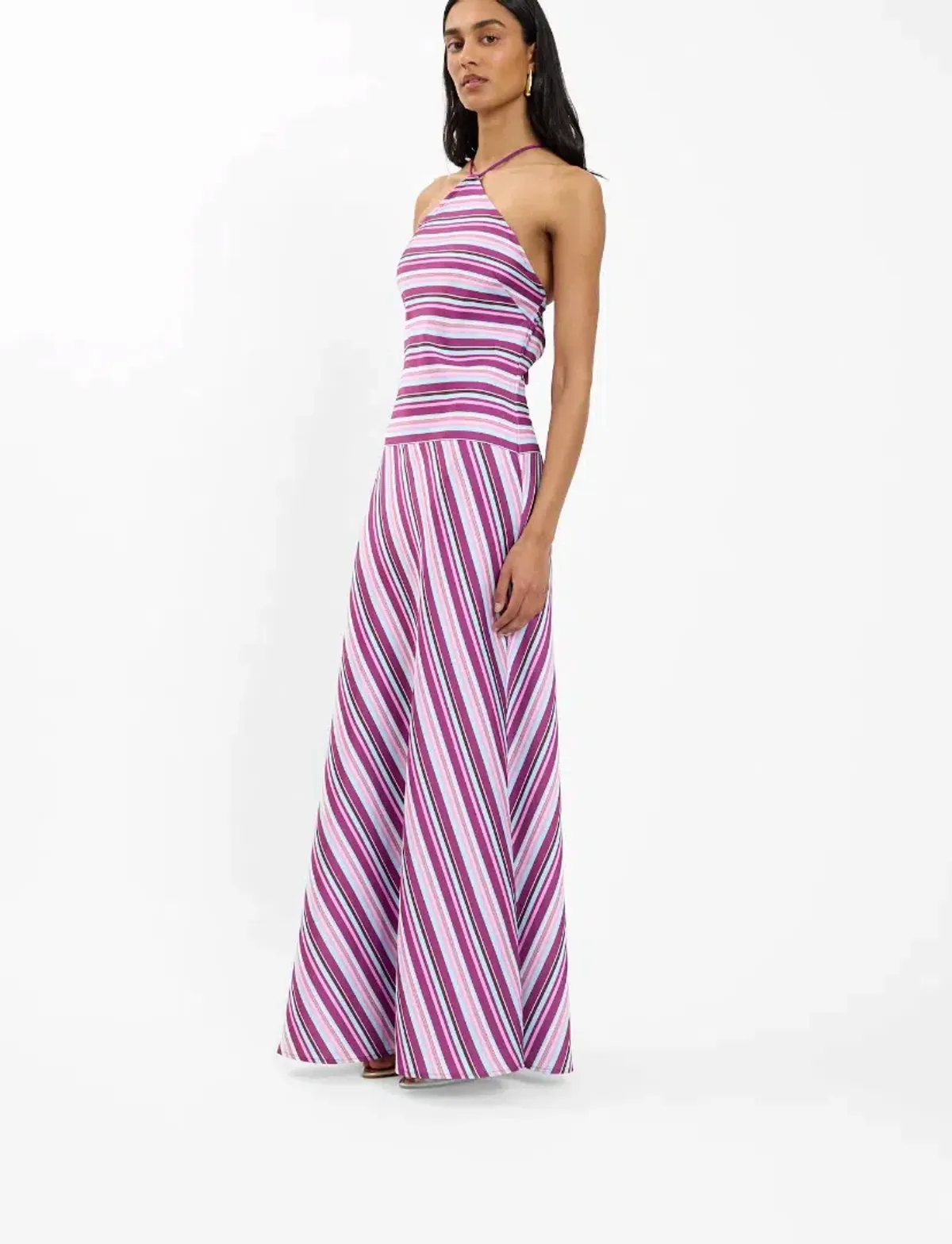 With Harper Lu Halter Maxi Dress - Violet Stripe - Size xs - Image 1