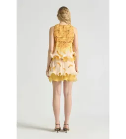 Antipodean Bathers Fluted Pleat Cami and Mini Skirt Set in Banana Size AU12 for rent on The Volte - image 3