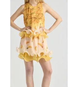 Antipodean Bathers Fluted Pleat Cami and Mini Skirt Set in Banana Size AU12 for rent on The Volte - image 4