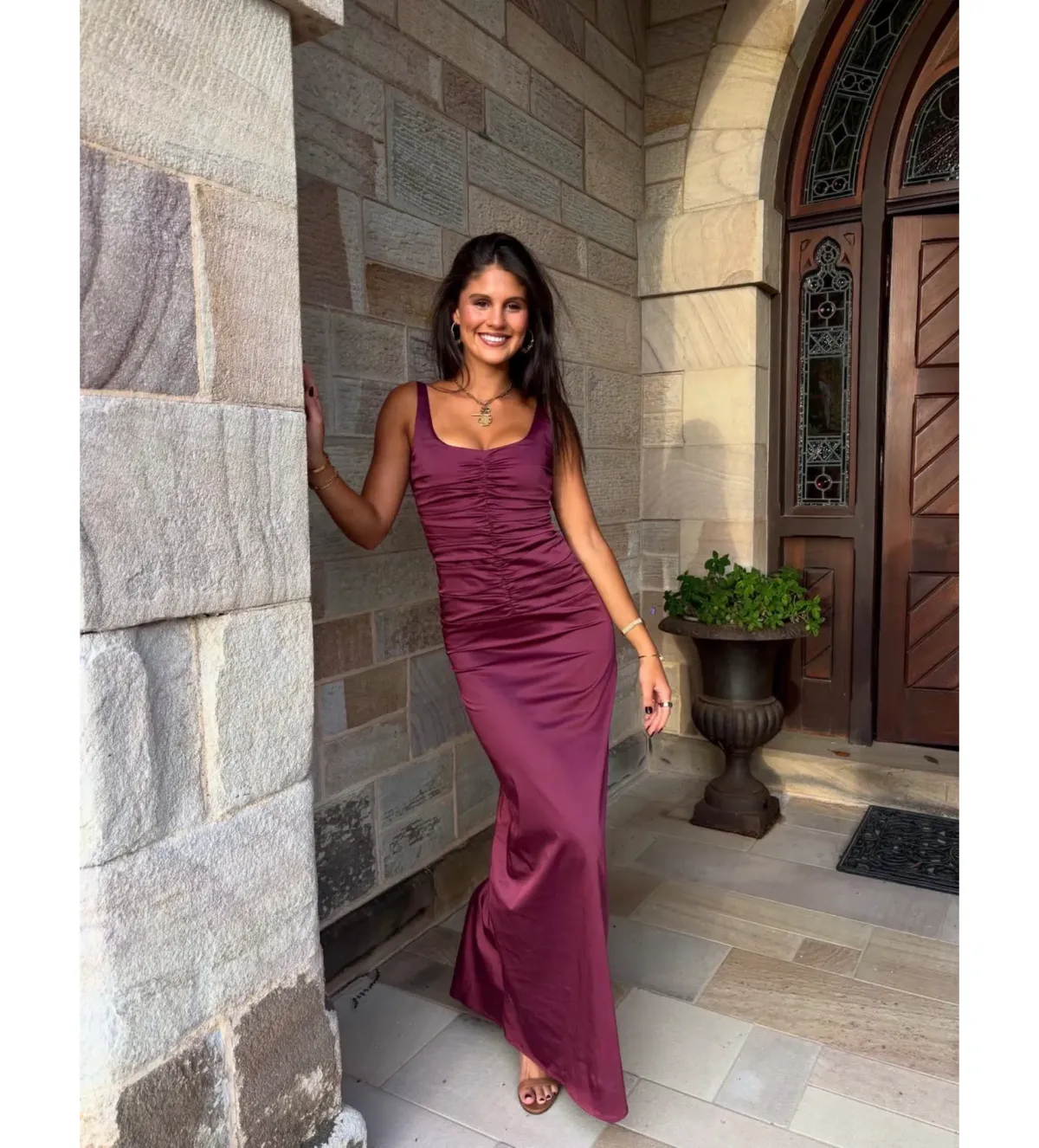 Ance Gria Atlein Gown Plum Size S/AU 8 - Image 3