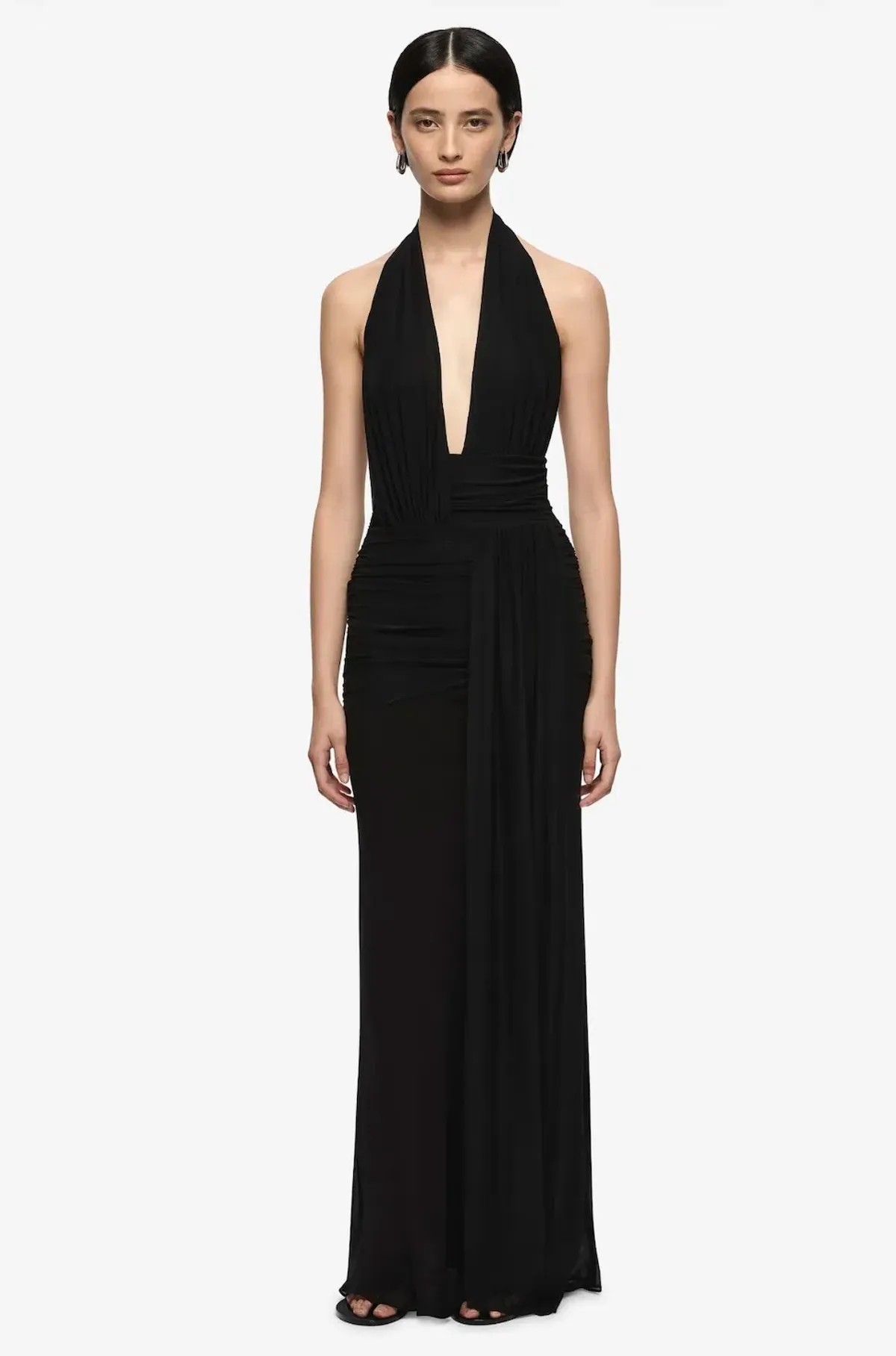 Bec & Bridge Cassis Drape Maxi Dress in Black, Size 8 - Image 2