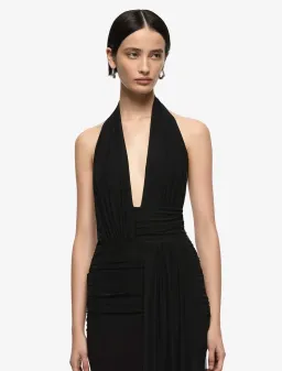Bec & Bridge Cassis Drape Maxi Dress in Black, Size 8 for rent on The Volte - image 1