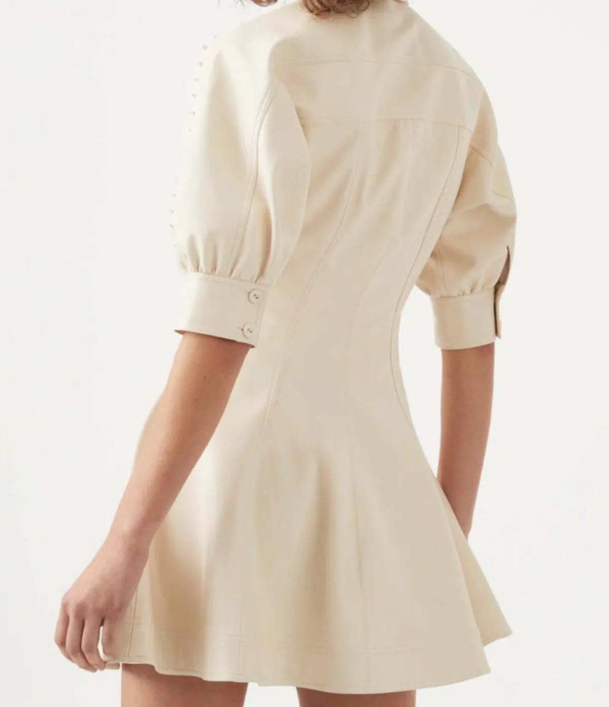 Aje Claire Pearl Mini Dress Sandstone Beige - Image 2