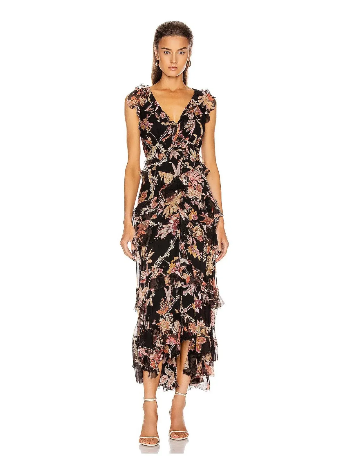 Zimmermann Wavelength Frilled Midi Dress Black Pheonix Size 12 - Image 1