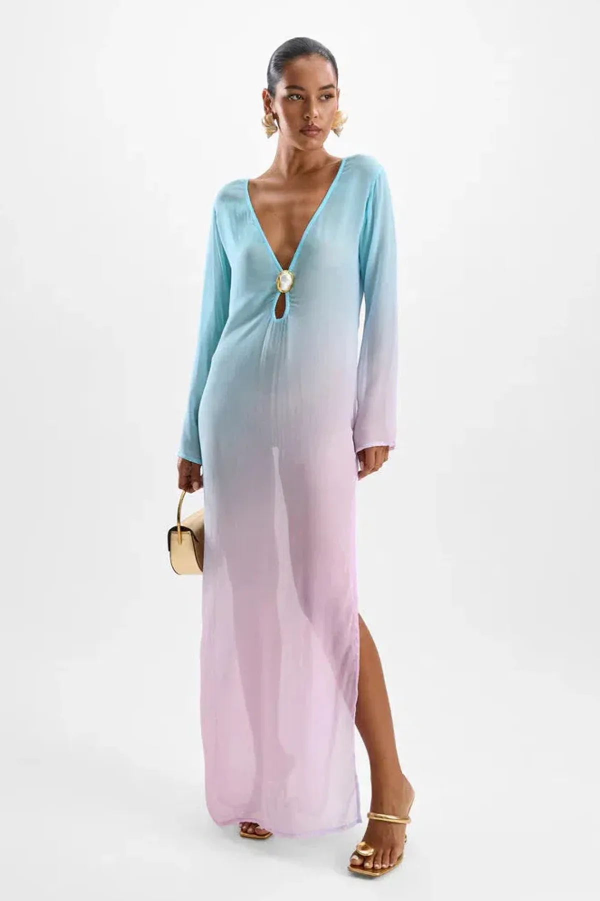 CIN CIN HOTLINE MOONSTONE MAXI DRESS GELATO SIZE 8 - Image 1