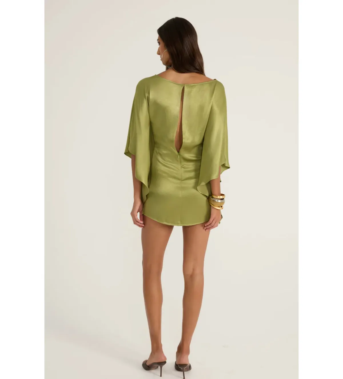 Ance Gria Diana Mini Dress in Vintage Green Size 6 - Image 5