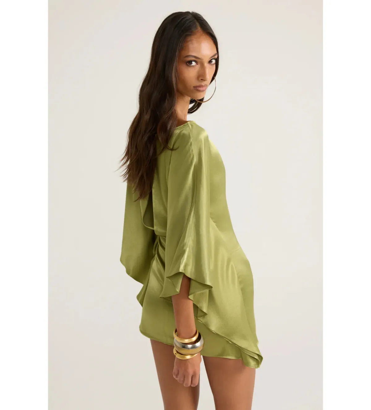 Ance Gria Diana Mini Dress in Vintage Green Size 6 - Image 3