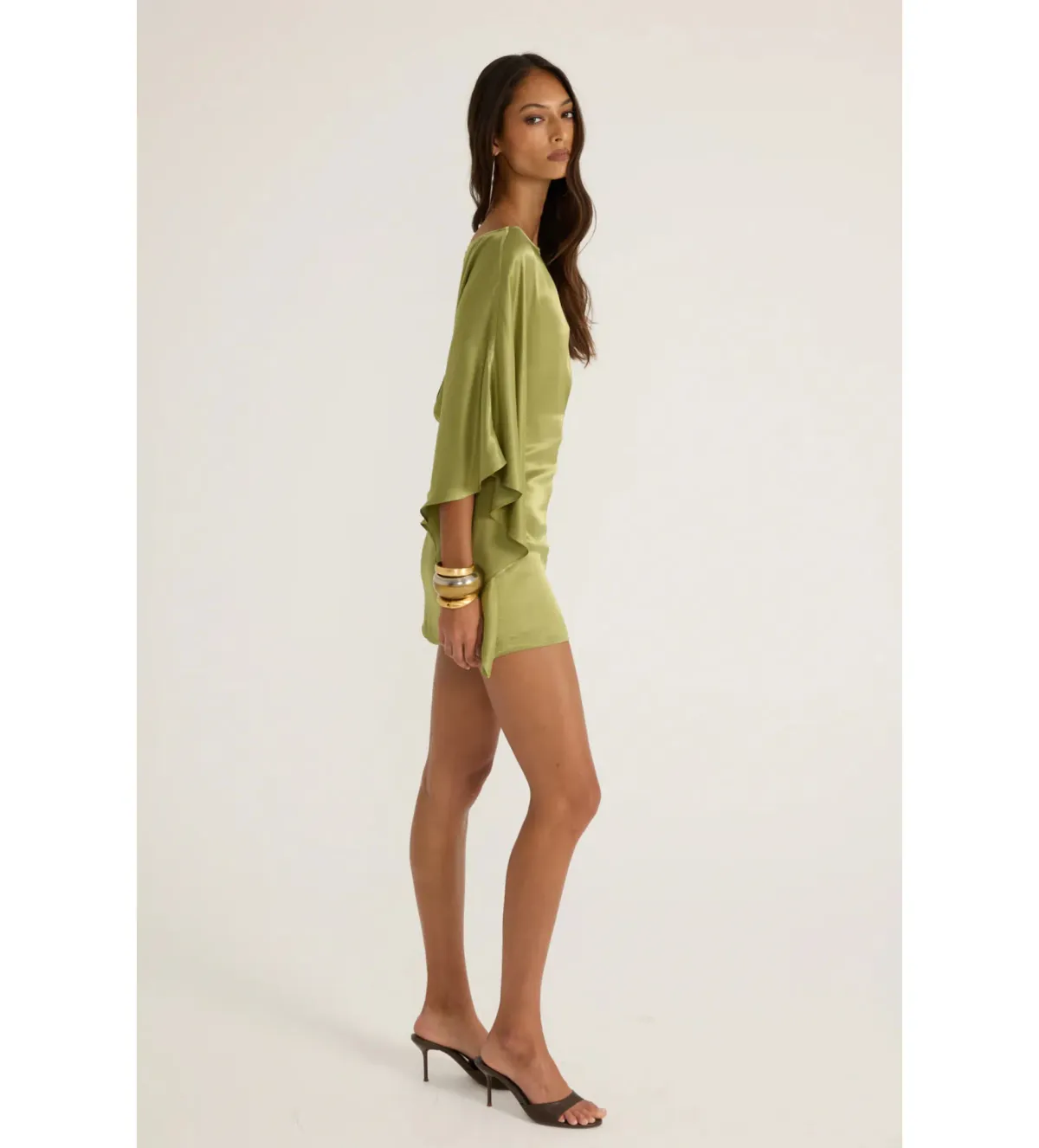 Ance Gria Diana Mini Dress in Vintage Green Size 6 - Image 4