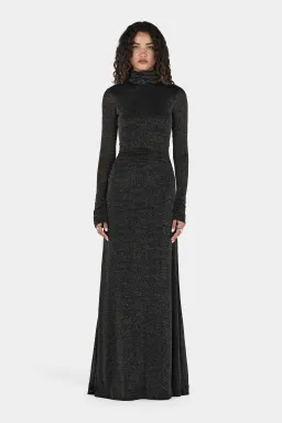 Hansen + Gretel Phoebe Maxi Dress Charcoal Lurex for rent on The Volte - image 1
