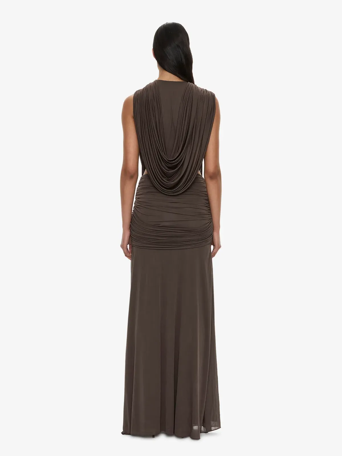 Christopher Esber Ripple Drape Gown Husk Size 6 - Image 4