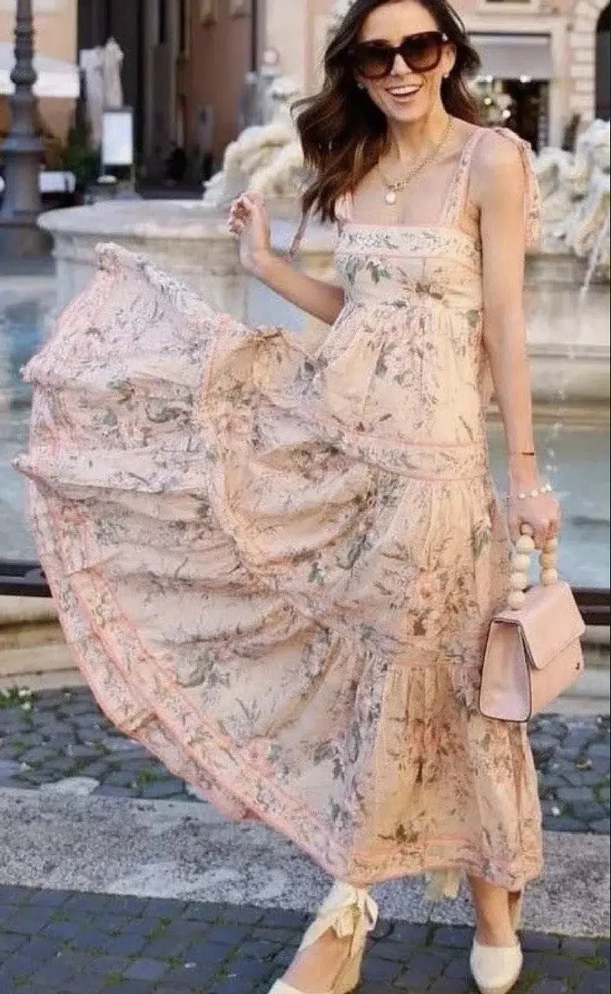 🌸  Zimmermann Moonshine Tie Shoulder Maxi Dress - Cream Floral - Size 3 / AU14 🌸  - Image 1