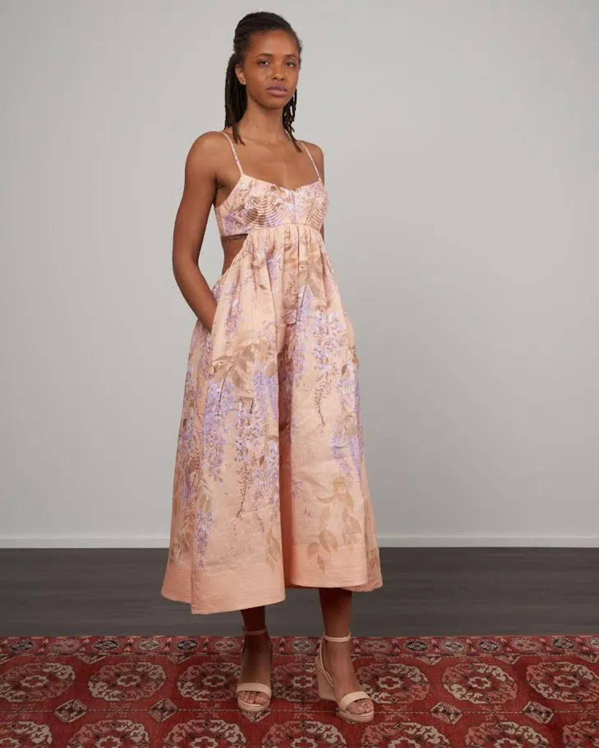 🌸 ZIMMERMAN Rosa Bralette Midi Dress – Lilac Pink Wisteria Floral Maxi – Size 2 / AU 12 🌸 - Image 7