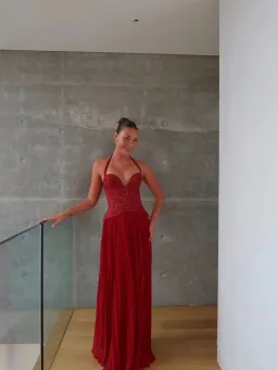 Fenity Gaia Dress in Red Size M for rent on The Volte - image 1