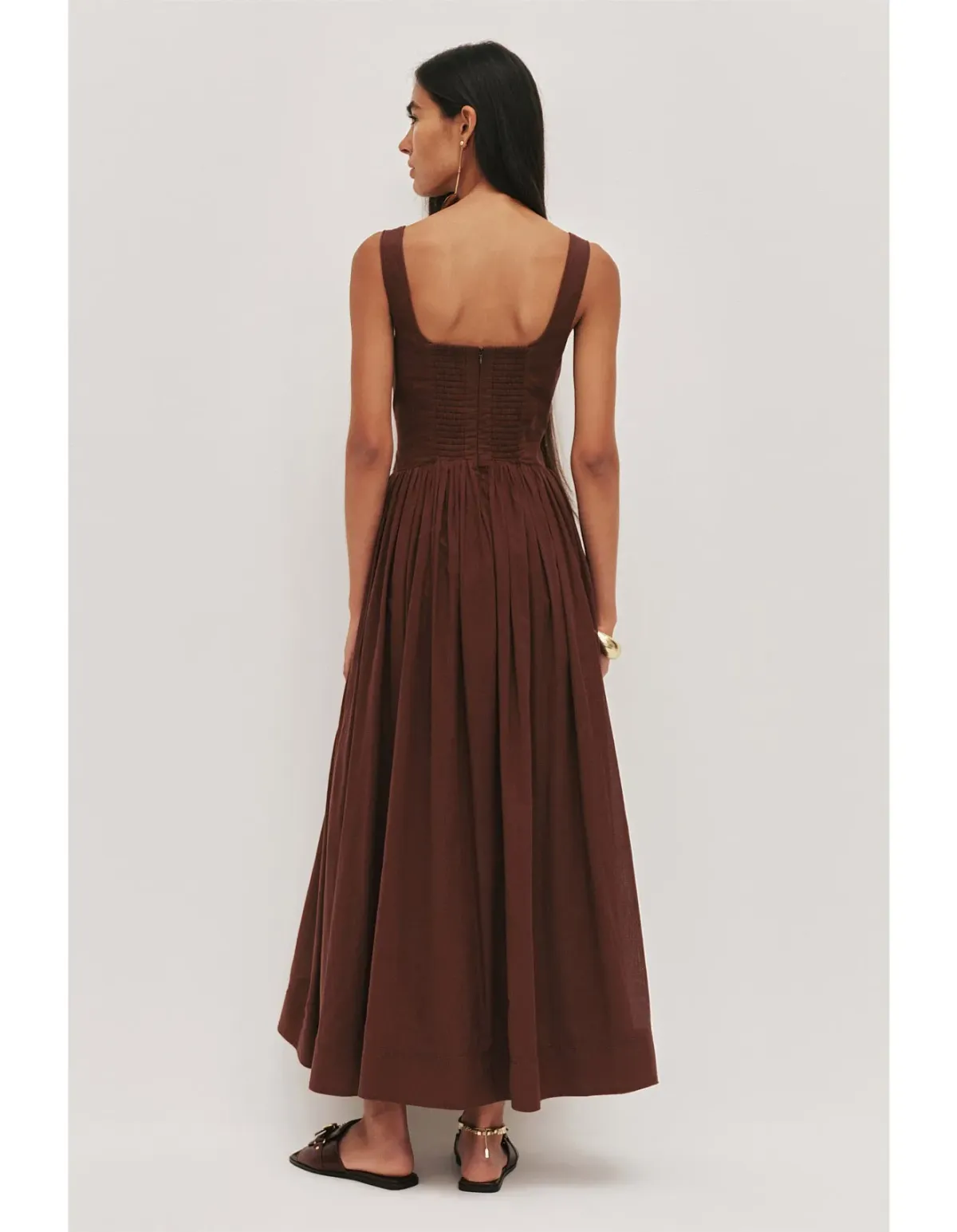 Aje Sunny Midi Dress Size 8 Chocolate - Image 4