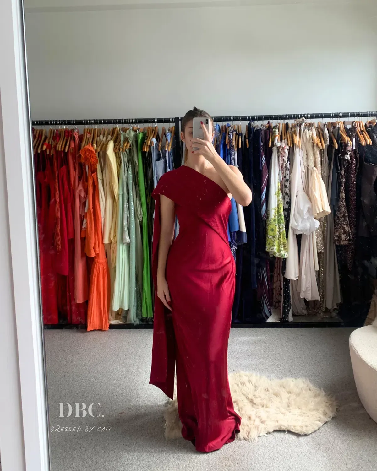 MISHA Lilia Satin Maxi Beetroot Size 6  - Image 4