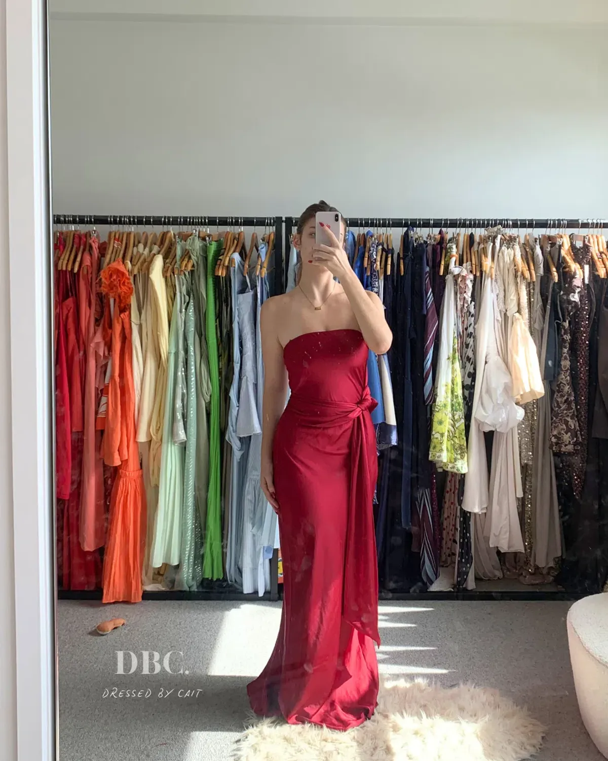 MISHA Lilia Satin Maxi Beetroot Size 6  - Image 3