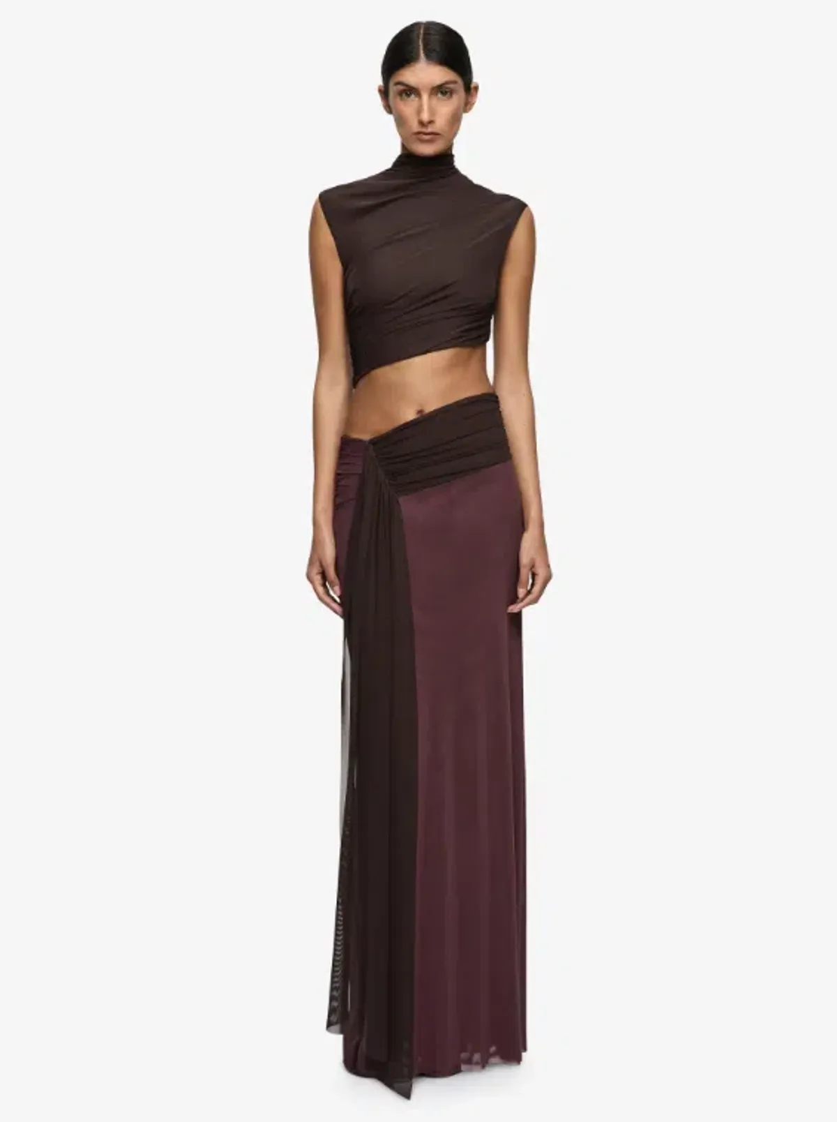 Bec and Bridge Conni Maxi Dress Aubergine Purple Dark Choc Size 6 - Image 3