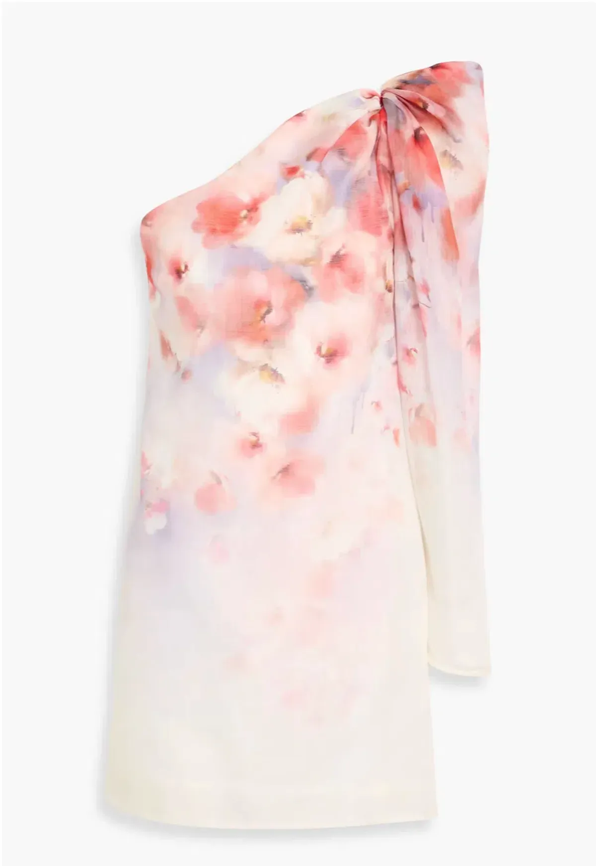 Zimmermann Crush one-shoulder linen and silk-blend mini dress in the Scarlet Floral print - Image 5