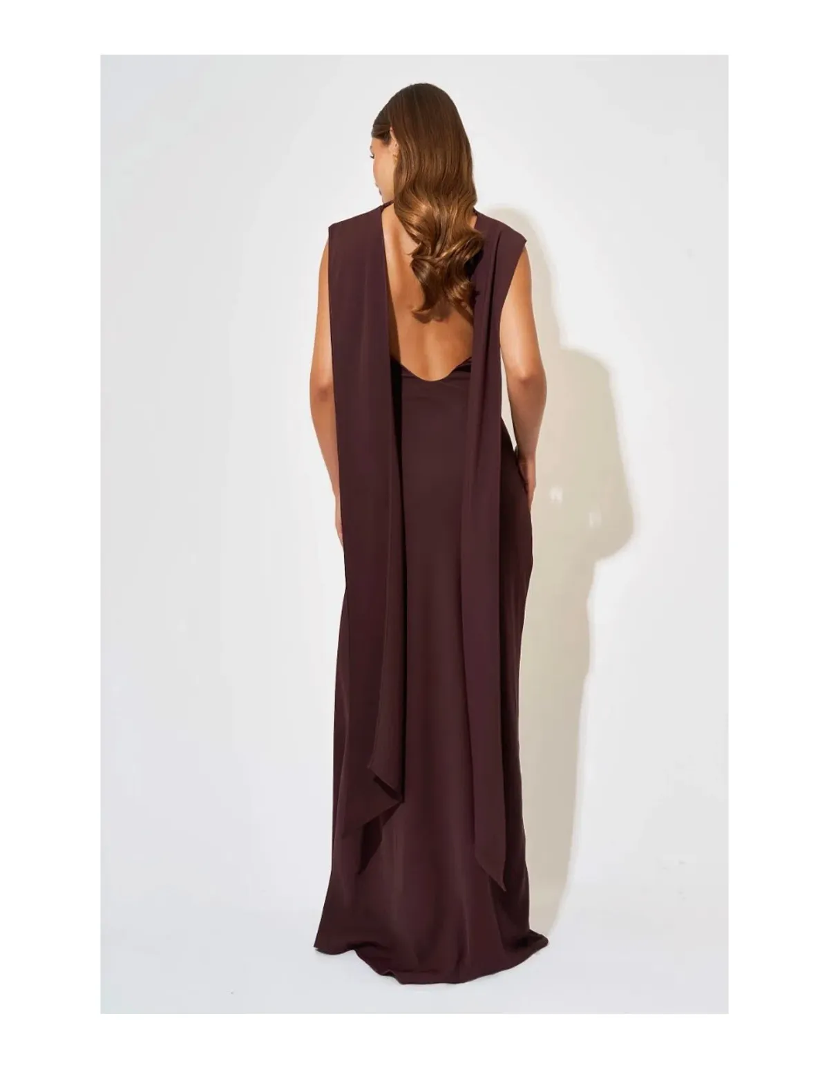 Odd Muse - The Ultimate Muse Drape Maxi Dress "Fig" Size S - Image 3