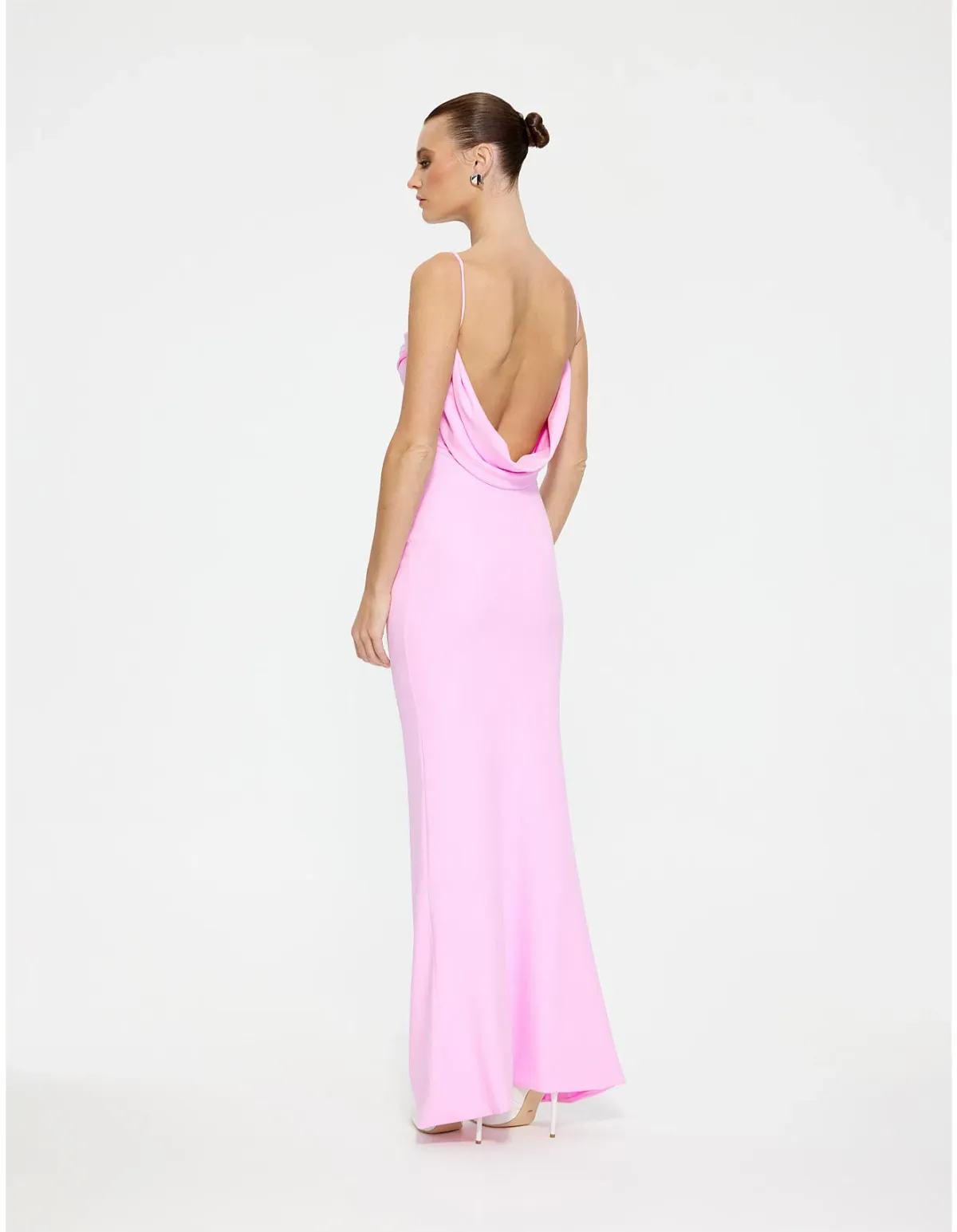 Effie Kats - Havilland Low Back Floor Length Gown "Taffy Pink" Size S - Image 3