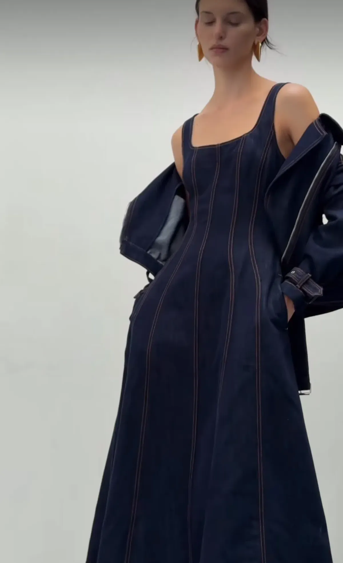 ANNA QUAN Justice Dress Dark Indigo Denim Size 8 AU - Image 8