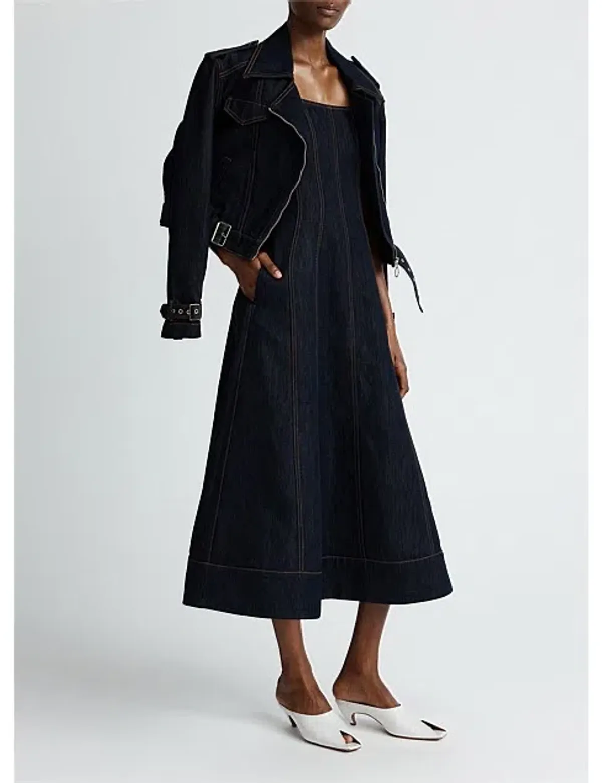 ANNA QUAN Justice Dress Dark Indigo Denim Size 8 AU - Image 6