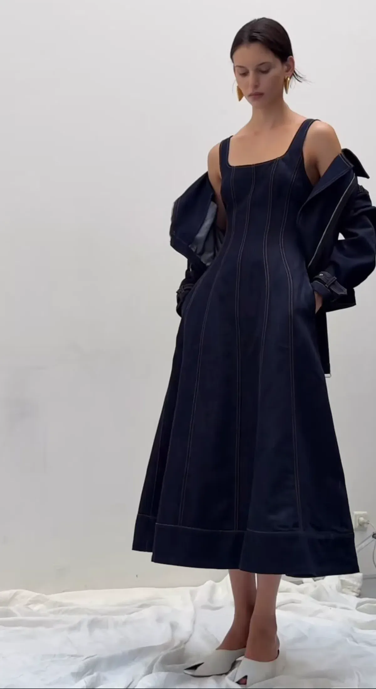 ANNA QUAN Justice Dress Dark Indigo Denim Size 8 AU - Image 9