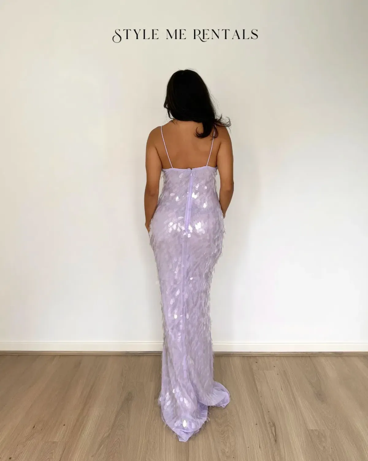 Misha Sapphire Sequin Maxi Dress Lilac Size S - Image 4