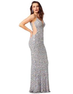 Tania Olsen Anastasia Gown silver size 8 for rent on The Volte - image 3