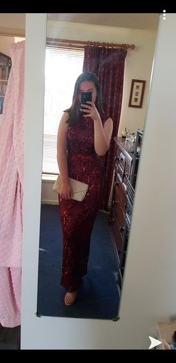 Pilgrim Dancing with Sequin Dress Burgundy Size 10 for rent on The Volte - image 3