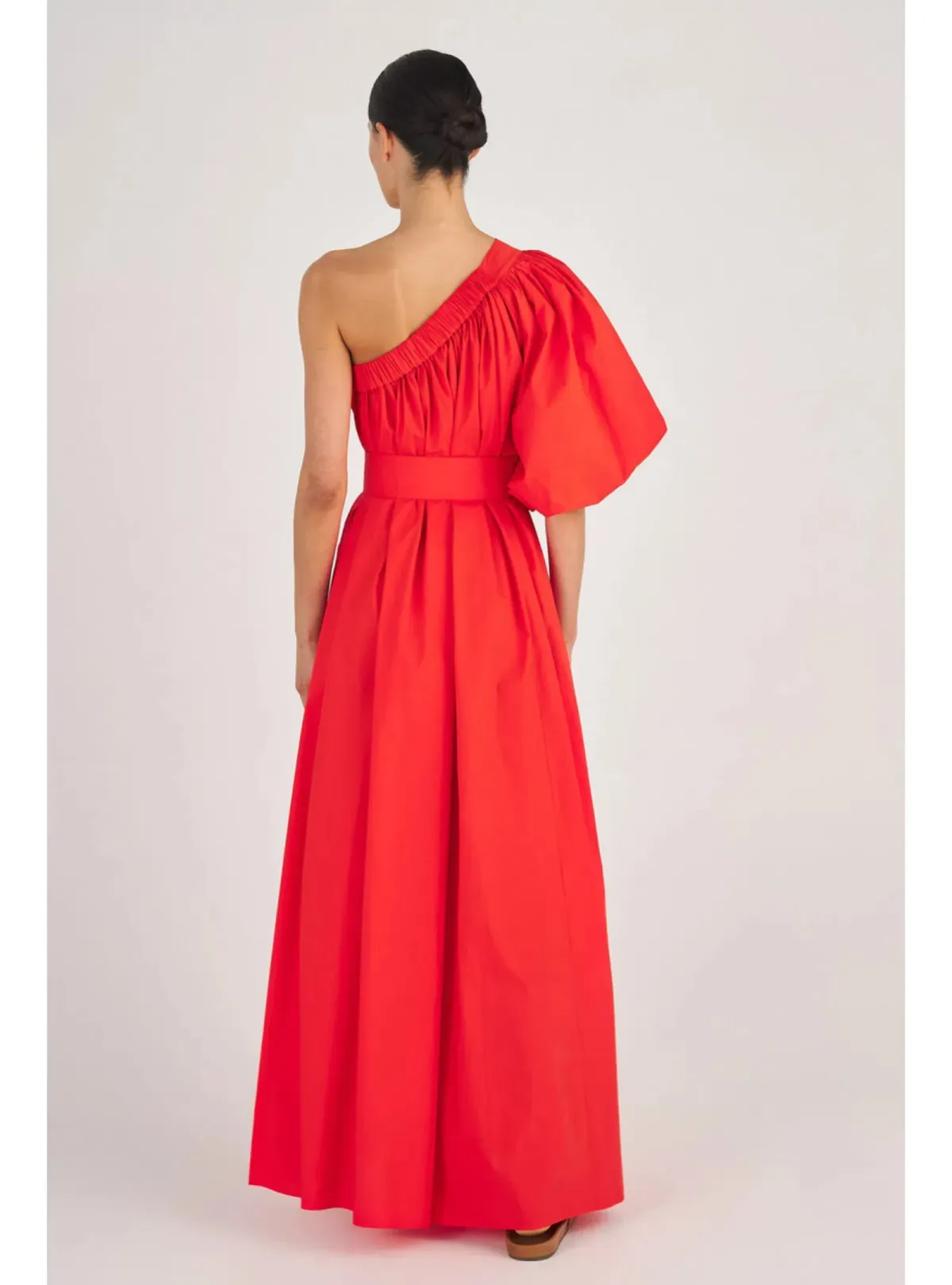 Oroton One Shoulder Dress in True Red Size 8 - Image 3