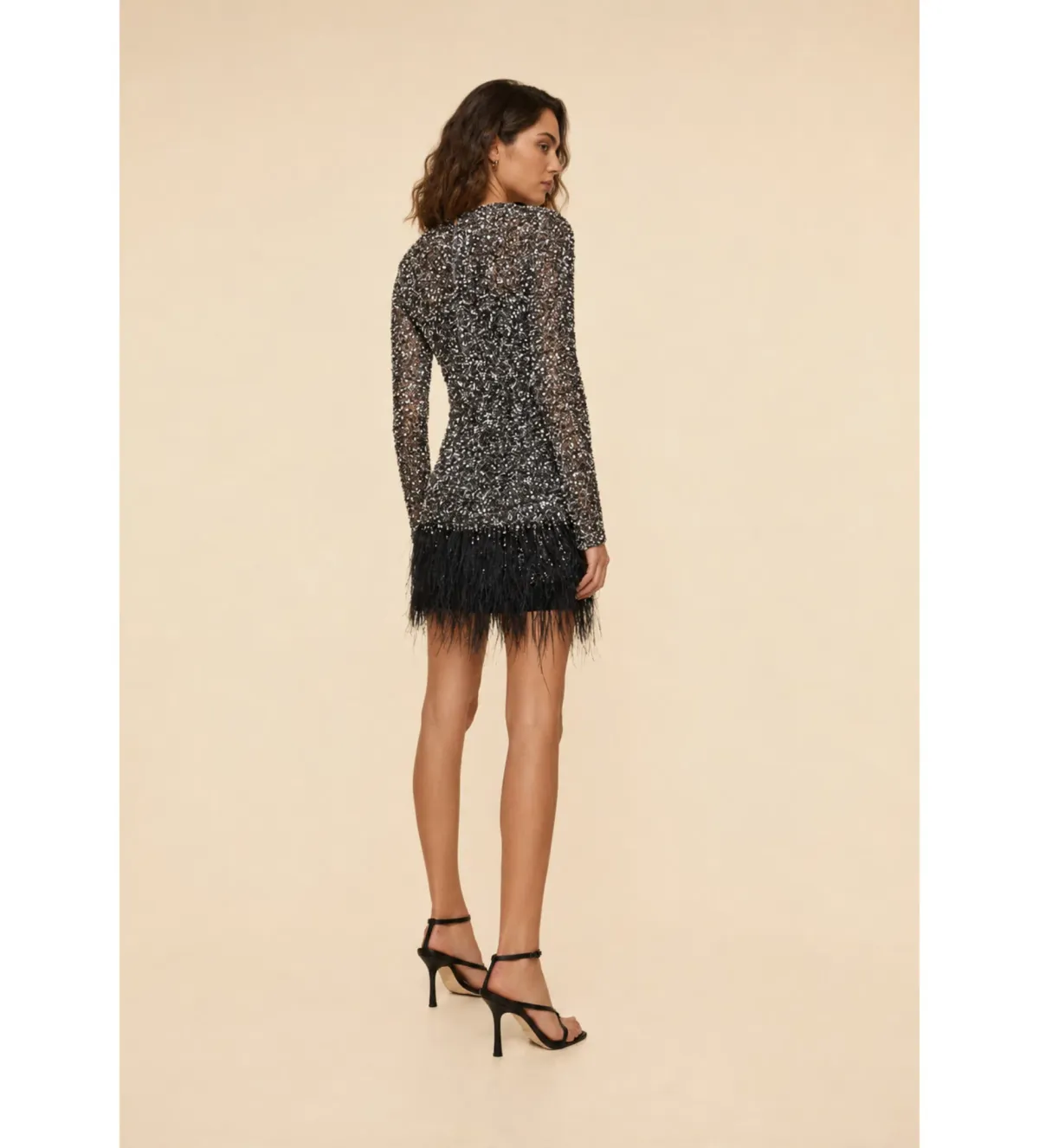 Rachel Gilbert Nisha Mini Dress in Gunmetal Silver Size 3/AU12 - Image 2