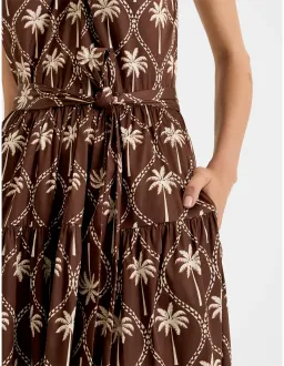 Review Palms Halter Sun Dress Size 8 Chocolate Ivory for rent on The Volte - image 3